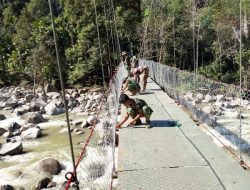 Satgas Bakti TNI Mulai Renovasi Jembatan Beton Sungai Lembara, Perkuat Akses Warga di Humbahas