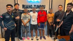 Patroli KRYD Polres Pelabuhan Belawan Amankan Empat Terduga Pelaku Tawuran dan Empat Senjata Tajam