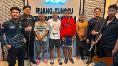 Patroli KRYD Polres Pelabuhan Belawan Amankan Empat Terduga Pelaku Tawuran dan Empat Senjata Tajam