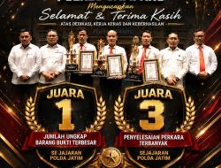 Kapolda Jatim Apresiasi Satresnarkoba Polres Sampang, Raih Juara I Ungkap Barang Bukti Terbesar dan Juara III Penyelesaian Perkara