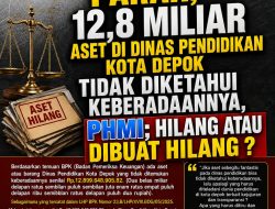 Parah, 12,8 Miliar Aset Di Dinas Pendidikan Kota Depok Tidak Diketahui Keberadaannya, PHMI; Hilang atau Dibuat Hilang ?