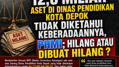 Parah, 12,8 Miliar Aset Di Dinas Pendidikan Kota Depok Tidak Diketahui Keberadaannya, PHMI; Hilang atau Dibuat Hilang ?