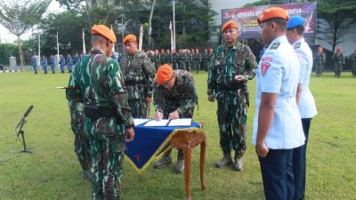 Resimen Hanud 1 Pasgat Gelar Upacara Serah Terima Jabatan Komandan Yonhanud 14 Pasgat dan Yonhanud 15 Pasgat