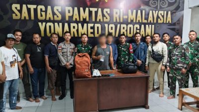 Satgas Pamtas RI-Malaysia Yonarmed 19/Bogani Gagalkan Penyelundupan Sabu 3,94 Gram Lewat Jalur Tikus