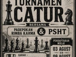 Padepokan Rimba Karma & PSHT Gelar Turnamen Catur 2026, Siap Lahirkan Pecatur Berprestasi