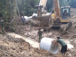 Satgas TMMD ke 129 Kodim 0210/TU Mulai Memasang Gorong-gorong