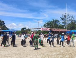 Sambut HUT RI ke 81, Babinsa Koramil 15/Habinsaran Latih Paskibraka Tingkat Kecamatan Habinsaran