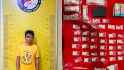 Satres Narkoba Polres Asahan Amankan Pria Pengedar Sabu, Sita 19,60 Gram Barang Bukti