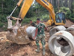 2 Dari 5 Titik Pembangunan Gorong-Gorong Program TMMD ke 129 Kodim 0210/TU Capai 100 Persen