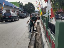 Wujudkan Lingkungan Bersih di Pangkalan Koramil 16/Laguboti 