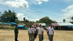 Jelang HUT RI ke 81, Koramil 15/Habinsaran Latih Paskibraka Tingkat Kecamatan Habinsaran di SMKN Nassau