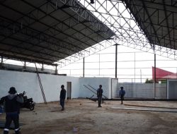 Pembangunan KDKMP Lintong Nihuta Tampahan Tahap Pemasangan Seng dan Dinding Seng, Progres Capai 64,79 Persen