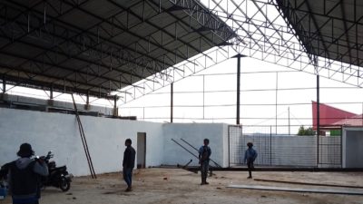 Pembangunan KDKMP Lintong Nihuta Tampahan Tahap Pemasangan Seng dan Dinding Seng, Progres Capai 64,79 Persen