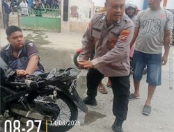 Gerak Cepat Bhabinkamtibmas Polsek Perdagangan Bantu Padamkan Motor Pelajar yang Terbakar