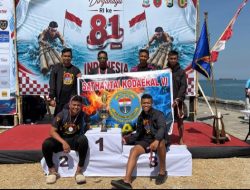 Tunjukkan Prestasi Prajurit Sathantai Kodaeral VI Ikuti Lomba Renang Rakit Merah Putih 