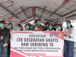Deteksi Dini Penyakit Menular, Rutan Sidikalang Gelar Cek Kesehatan Gratis dan Skrining TB bagi WBP serta Petugas