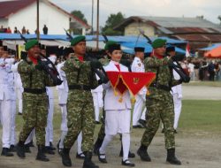 Upacara Penurunan Bendera HUT Ke-81 Kemerdekaan RI di Doloksanggul Berlangsung Khidmat
