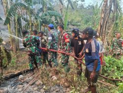 Gerak Cepat TNI dan Warga Padamkan Kebakaran Lahan di Momiwaren