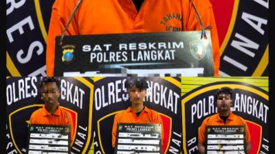 Polres Langkat Tangkap Tujuh Pelaku Pencurian Disertai Kekerasan di Empat Lokasi, Dua Senjata Tajam dan Dua Sepeda Motor Diamankan