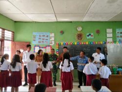 Babinsa Serka B Sinambela Kawal Penyaluran Program MBG di SDN 2 Laguboti 
