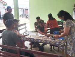 Pengecekan Kesehatan dari Puskesmas Laguboti di Koramil 16/Laguboti 