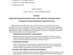 Kabut Asap Menebal, Disdikpora Toba Imbau Sekolah Hentikan Aktivitas di Luar Ruangan