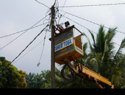 PJU Terangi Jalan di Desa Meranti Timur
