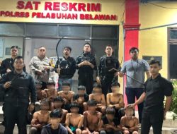 Tim Macan Polres Pelabuhan Belawan Tangkap 13 Pemuda Terkait Geng Motor dan Tawuran, Sita 4 Sajam dan Ketapel