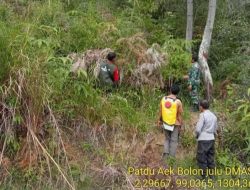 Babinsa Patroli dan Sosialisasi Karhutla di Desa Aek Bolon Julu 