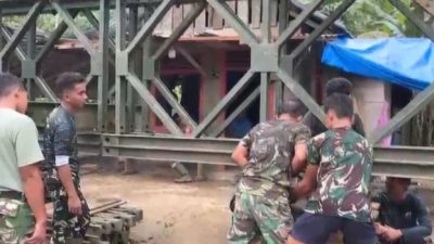 Jembatan Modular di Desa Sihare’o III Nias Capai 64,5 Persen
