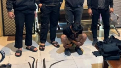 Tim Macan Polres Pelabuhan Belawan Amankan Remaja Anggota Genk Motor, 10 Sajam Ditemukan di Sekitar Basecamp