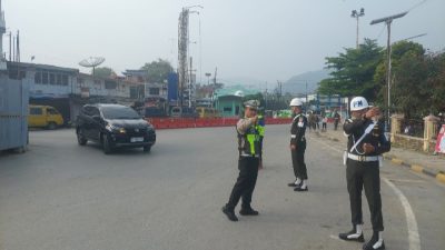 Satlantas Polres Toba Laksanakan Pengamanan Upacara Hari Kesaktian Pancasila 2026 