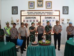 Polres Toba Berikan Ucapan dan Kejutan HUT TNI Ke-81 , Perkuat Soliditas TNI-POLRI di Toba
