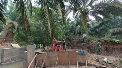 Kodim 0212/TS Percepat Pembangunan Jembatan Beton di Sampuran, Progres Capai 60,10 Persen