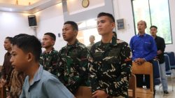 Satgas TMMD ke-130 Kodim 0319/Mentawai Laksanakan Ibadah Minggu di Gereja Methodist Indonesia Sipora Jaya