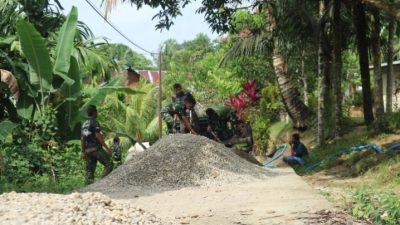 Sebentar Lagi Rampung! Jalan Gang Mane’i Sepanjang 200 Meter Segera Dinikmati Warga Berkat TMMD ke-130