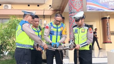 Press Release dan Pemusnahan Knalpot Brong Hasil 5 Hari Operasi Patuh Toba 2026